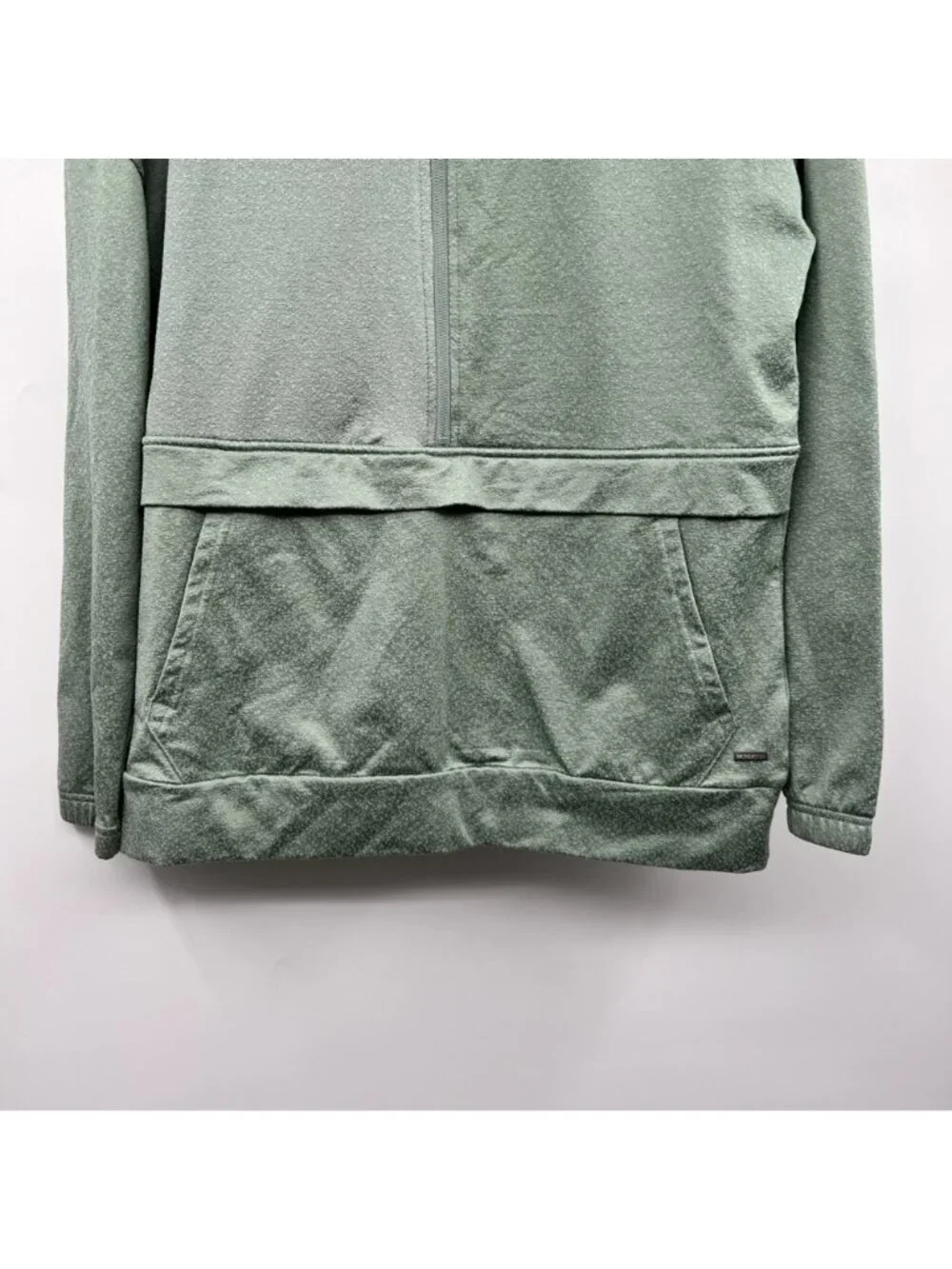 MONDETTA Womens Active Pullover Top 1/2 Zip Green Size Small Pockets